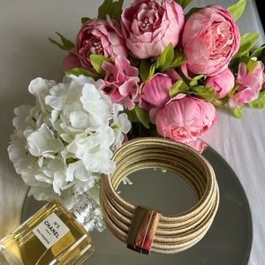 Golden Stacked Rope African Tribal Choker Coil Necklace